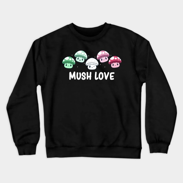 Subtle Abrosexual Pride Flag Cute Kawaii Mushroom Crewneck Sweatshirt by Graphic Monster